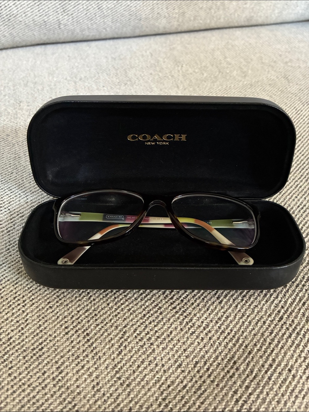 Coach Women's Black and Brown Tortoiseshell Eyeglasses with Case